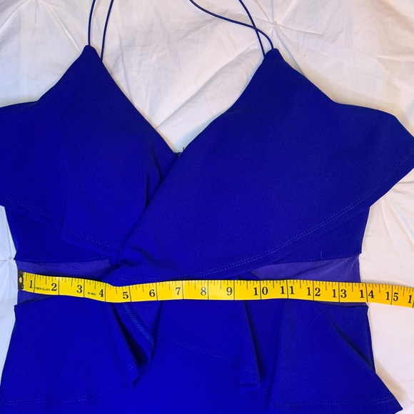 Revamped | Royal Blue Mesh Side Cutout Mini Dress - Picture 6 of 7